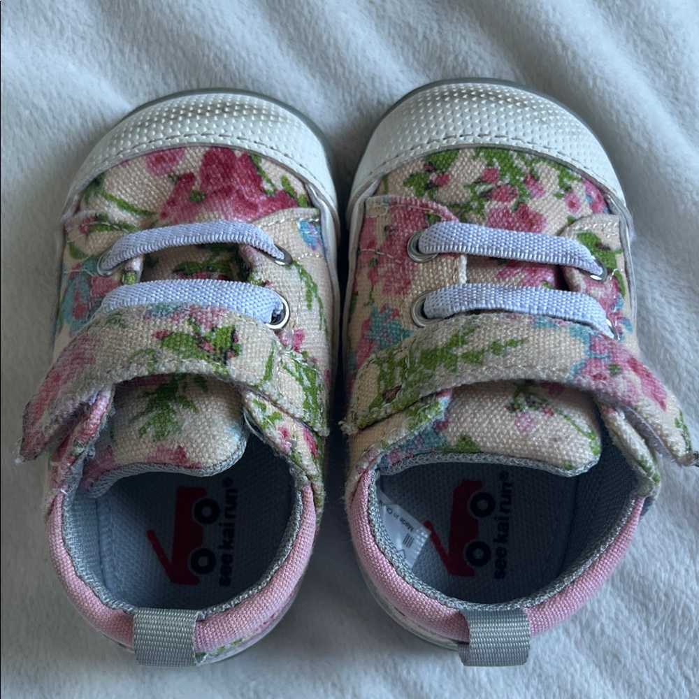 See Kai Run Pink Floral Toddler Sneakers